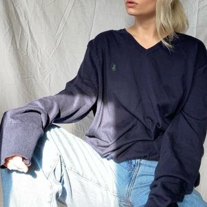 NWT Ralph Lauren Navy Blue v Neck Sweater